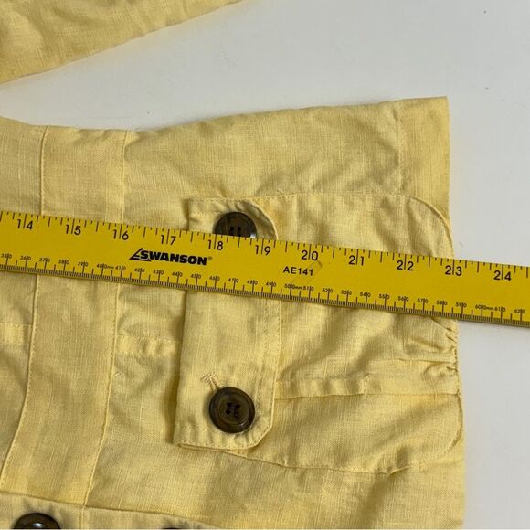 Chico’s Butter Yellow Linen Blazer 3/4 Sleeves 0/XS - Picture 7 of 7